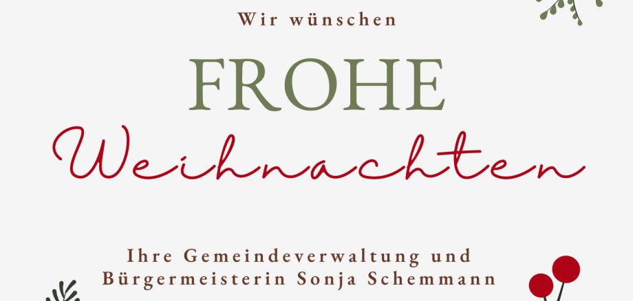 Beige Rot Grün Illustrativ Frohe Weihnachten Gruß Karte - 1